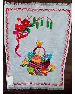 Embroidered Easter Basket Cover -03