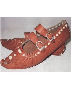 Hutzul style leather moccasins
